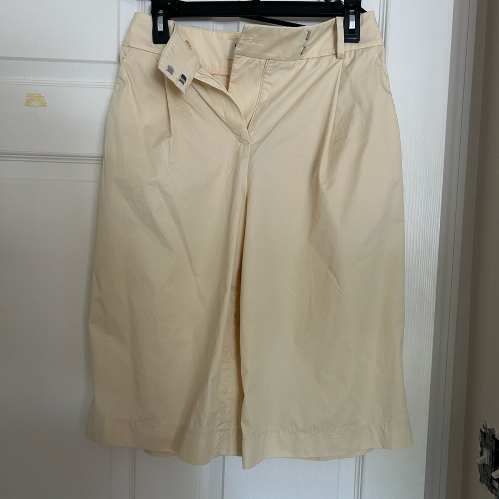 Cream Knee-Length Shorts